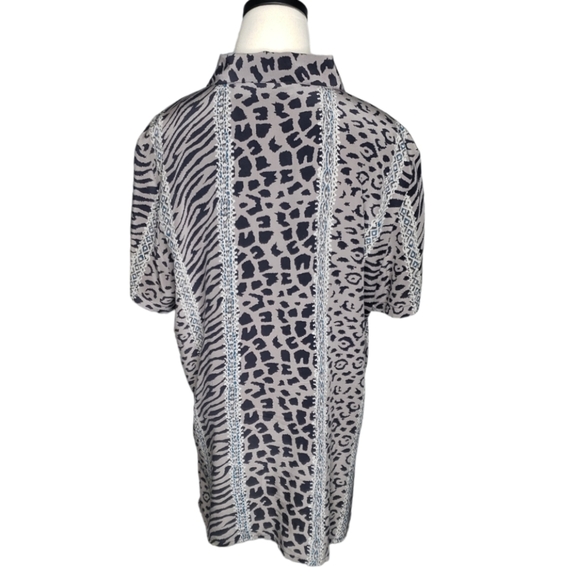 Vintage Silk L Cuban Style Shirt Animal Chetah Zebra Havana Bowling Tunic Retro - Picture 5 of 15